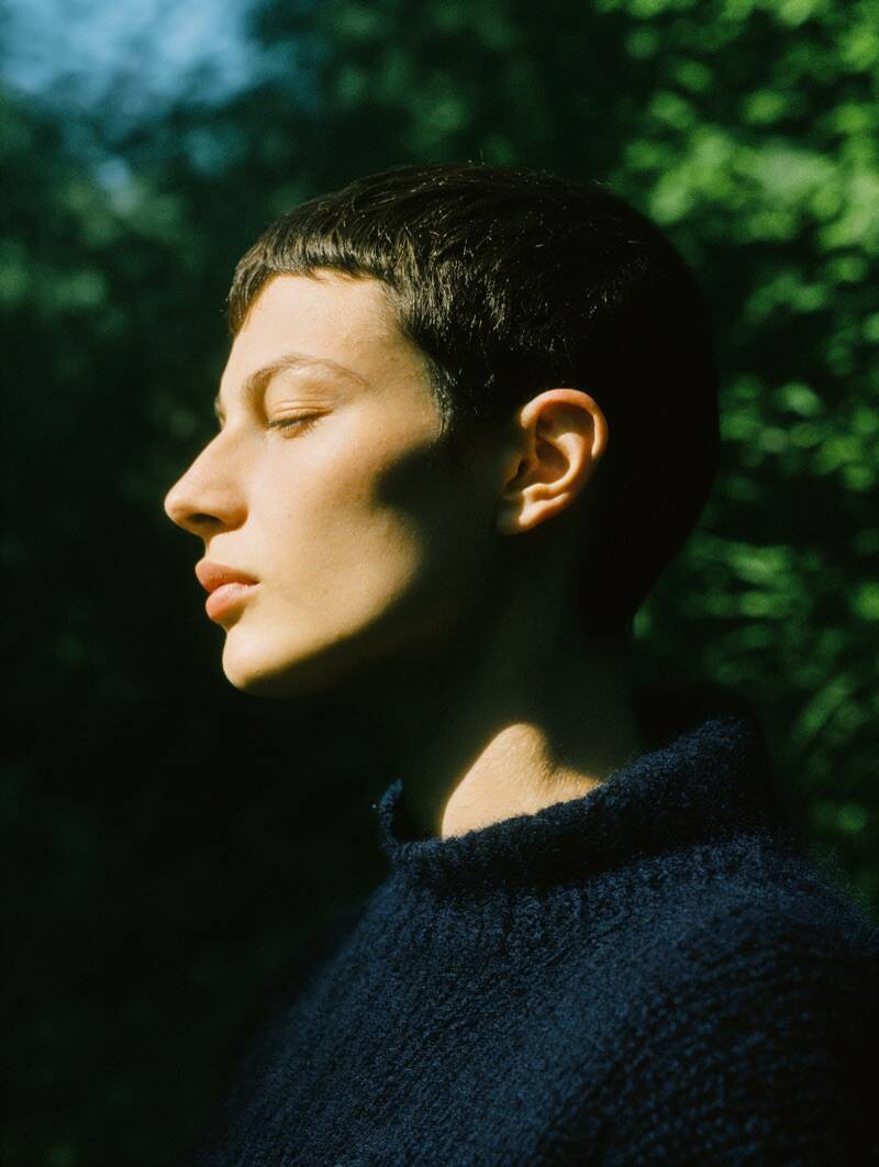 Cinematic portrait — tall composition, soft grain